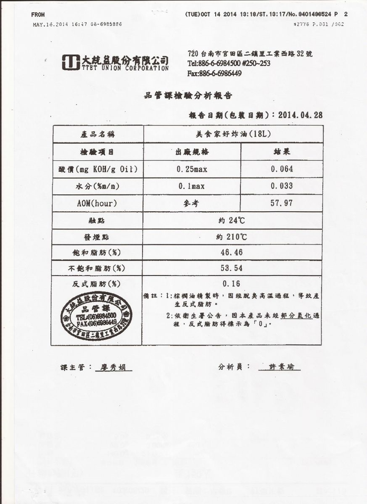 品管檢驗報告